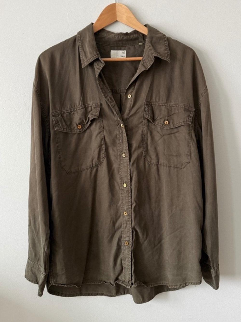 Wilfred Aritzia Oversized Olive Green Utility Shirt | Size M-L